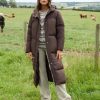 Women's Chocolate Maxi Puffer Jacket Siouxe
